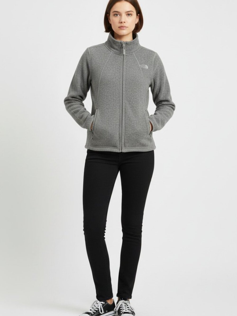 The North Face Women's Jacket Coat Crescent Full Zip Grey Heather Size Small